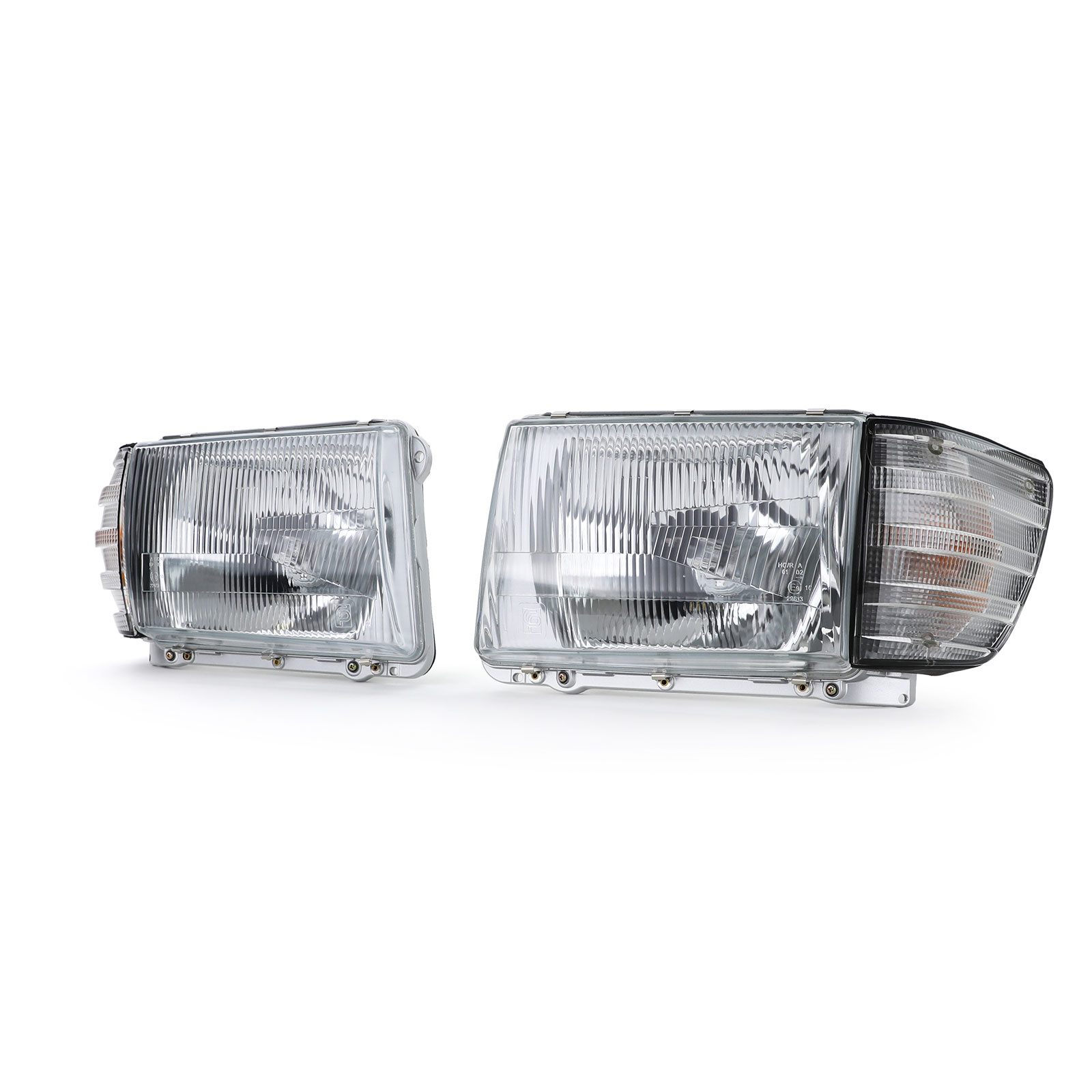 Koplampen zonder LWR 6-polig paar met knipperlicht wit voor Mercedes SL R107 SLC C107