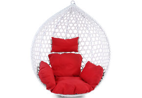 Kussen voor hangstoelmand incl. rugdeel 2-delige set stijl rood