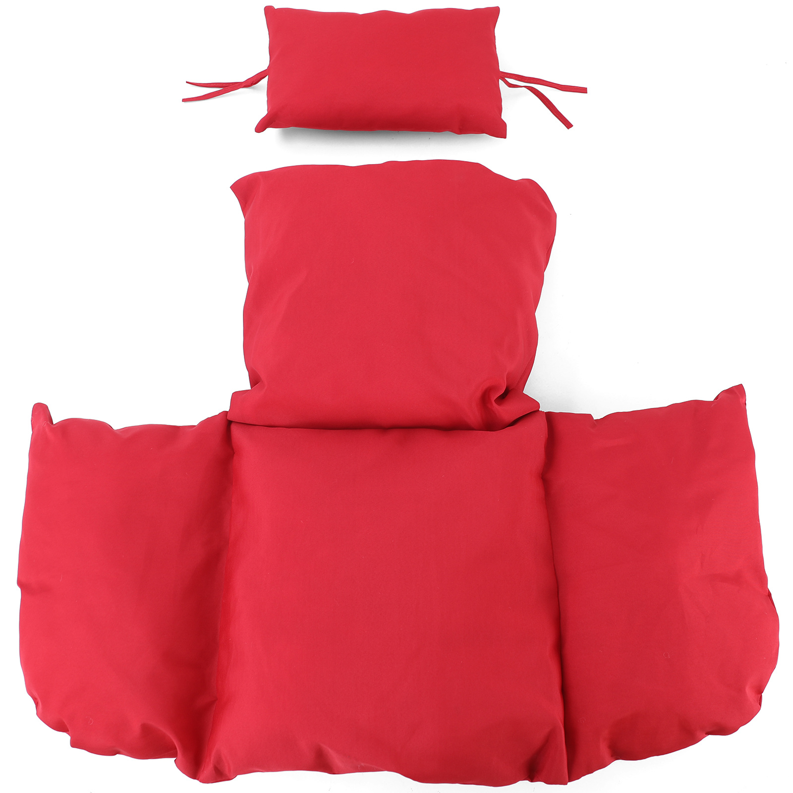 Kussen voor hangstoelmand incl. rugdeel 2-delige set stijl rood
