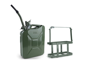 20L metalen benzine diesel reserve jerrycan met vulhals en beugel groen