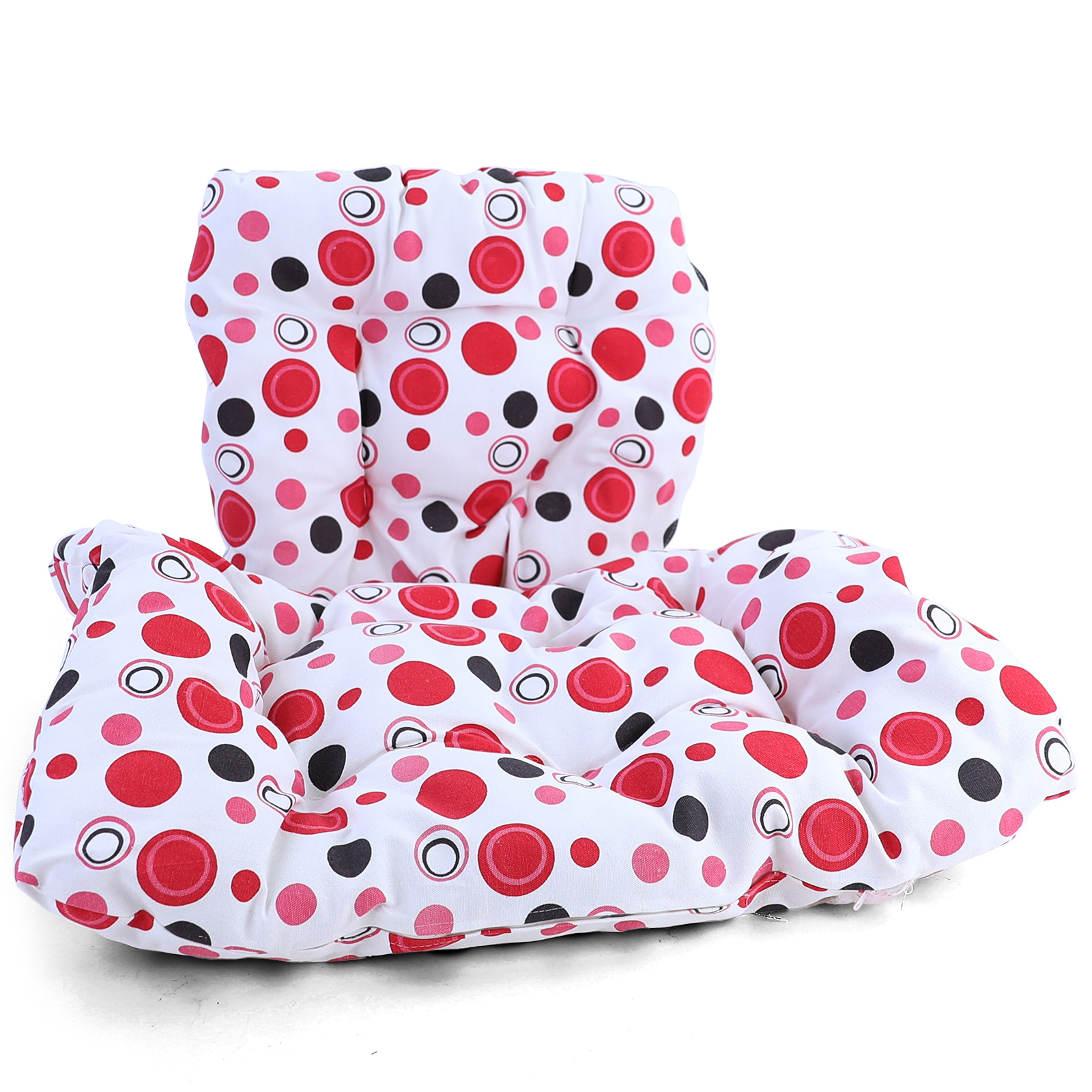 Kussen voor hangstoel incl. rugdeel 2-delig leuk rood zwart wit gestipt