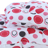 Kussen voor hangstoel incl. rugdeel 2-delig leuk rood zwart wit gestipt