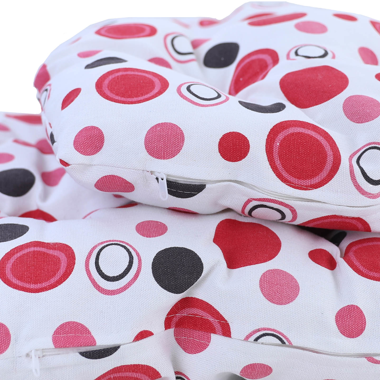 Kussen voor hangstoel incl. rugdeel 2-delig leuk rood zwart wit gestipt