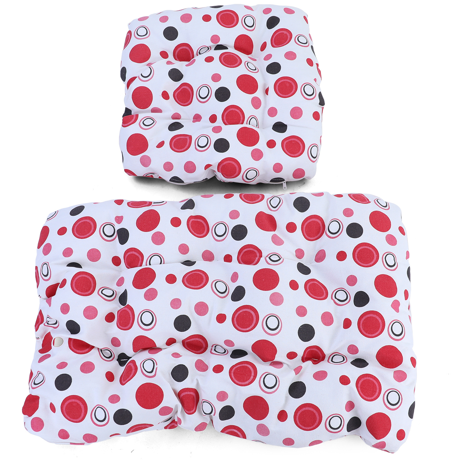 Kussen voor hangstoel incl. rugdeel 2-delig leuk rood zwart wit gestipt