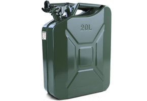 20L metalen jerrycan benzine diesel reserve met vulhals Groen