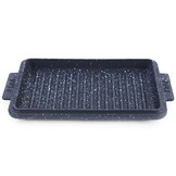 BBQ grillpan kom plaat gietijzer non-stick veelzijdig 30x20cm