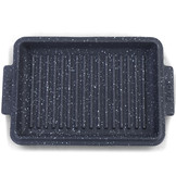 BBQ grillpan kom plaat gietijzer non-stick veelzijdig 30x20cm