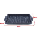 BBQ grillpan kom plaat gietijzer non-stick veelzijdig 30x20cm
