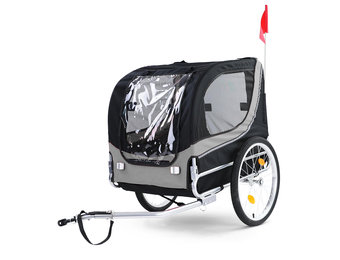 Fietskar hondenkar opvouwbaar voor huisdieren grijs zwart tot 40 kg