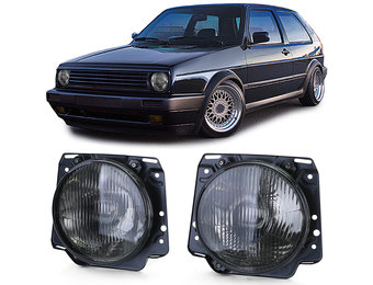 Koplamp H4 Black Smoke gegolfd voor VW Golf 2 83-91
