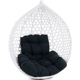 Kussen voor hangstoelmand incl. rugdeel 2-delige set fun donkergrijs