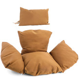 Kussen voor hangstoelmand incl. rugdeel 2-delige set stijl lichtbruin