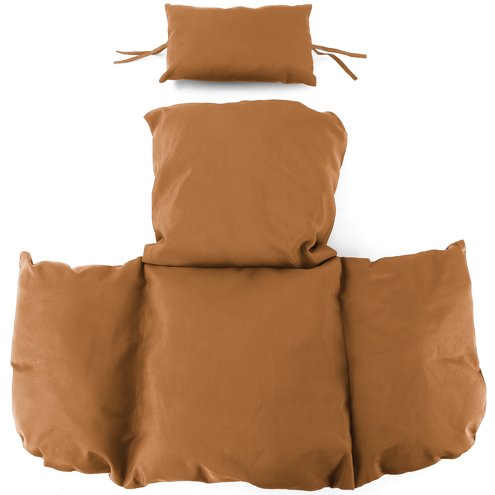 Kussen voor hangstoelmand incl. rugdeel 2-delige set stijl lichtbruin