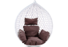 Kussen voor hangstoelmand incl. rugdeel 2-delige set stijl donkerbruin