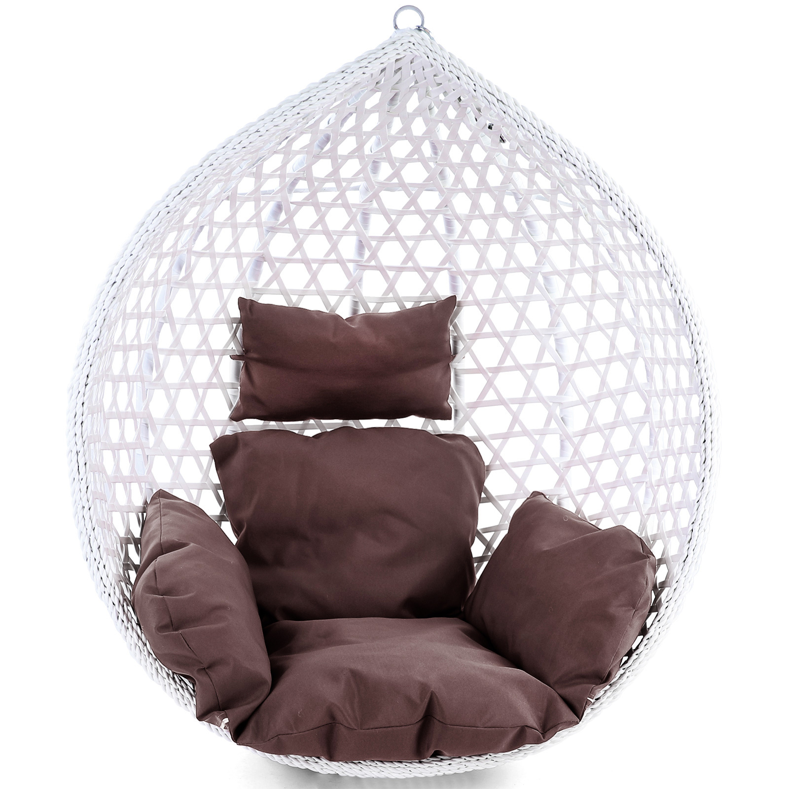 Kussen voor hangstoelmand incl. rugdeel 2-delige set stijl donkerbruin