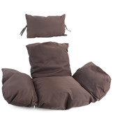 Kussen voor hangstoelmand incl. rugdeel 2-delige set stijl donkerbruin