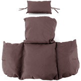 Kussen voor hangstoelmand incl. rugdeel 2-delige set stijl donkerbruin