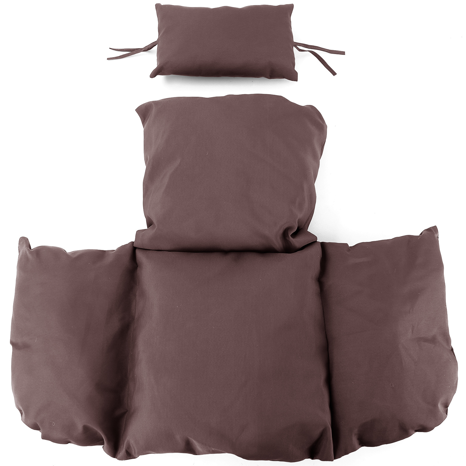 Kussen voor hangstoelmand incl. rugdeel 2-delige set stijl donkerbruin