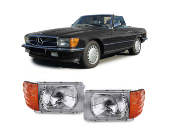 Koplamp zonder LWR 6 polig rechts + links voor Mercedes SL R107 SLC C107