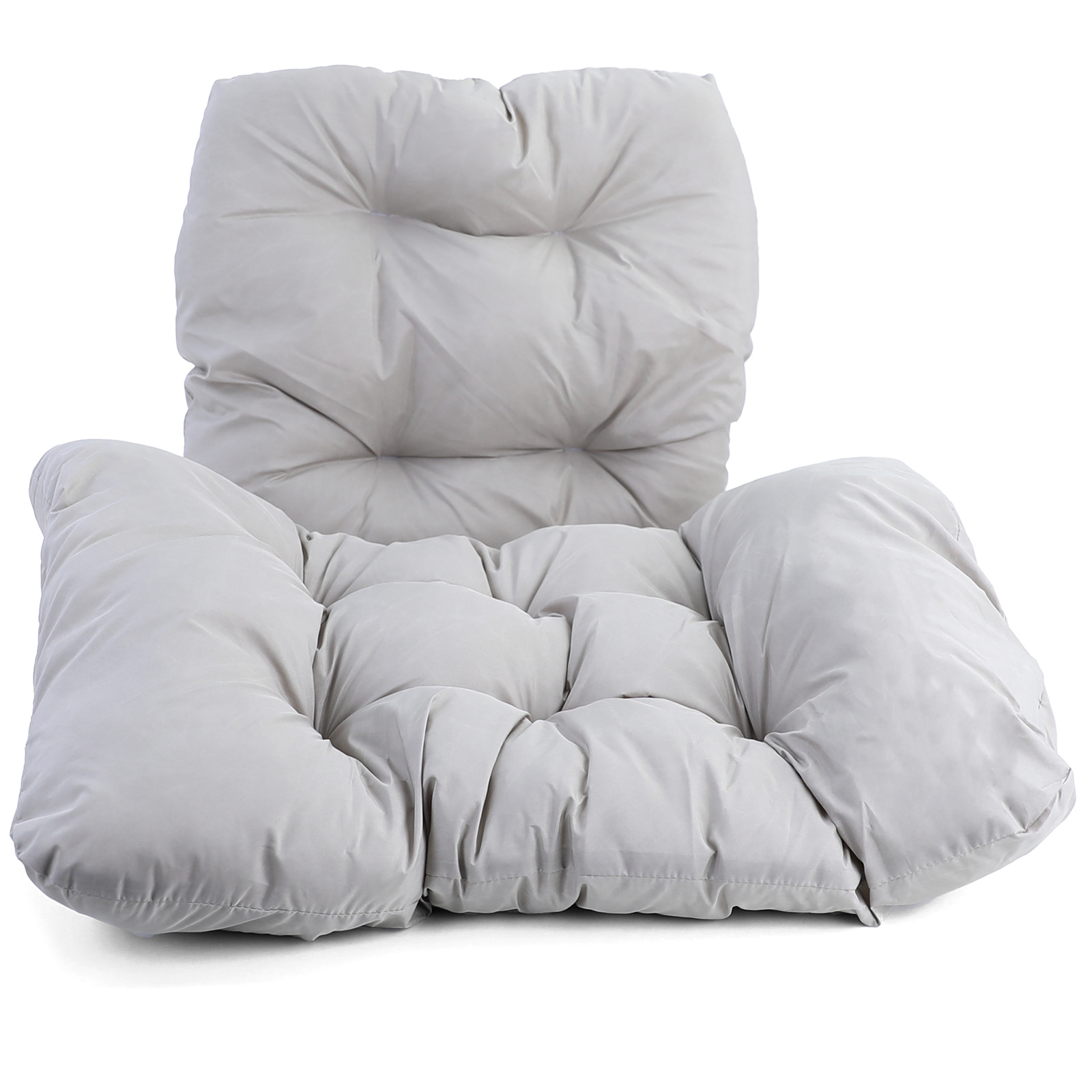 Kussen voor hangstoelmand incl. rugdeel 2-delige set fun lichtgrijs