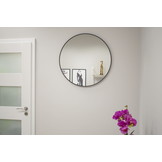 Ronde spiegel - badkamerspiegel - wandspiegel - ø 80 cm - zwart