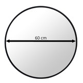 Ronde spiegel - badkamerspiegel - wandspiegel - ø 60 cm - zwart