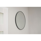 Ronde spiegel - badkamerspiegel - wandspiegel - ø 60 cm - zwart