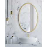 Ronde spiegel - badkamerspiegel - wandspiegel - ø 60 cm - goud