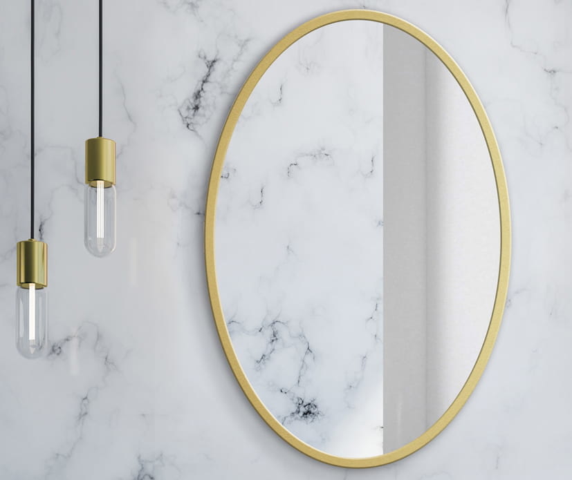 Ronde spiegel - badkamerspiegel - wandspiegel - ø 80 cm - goud