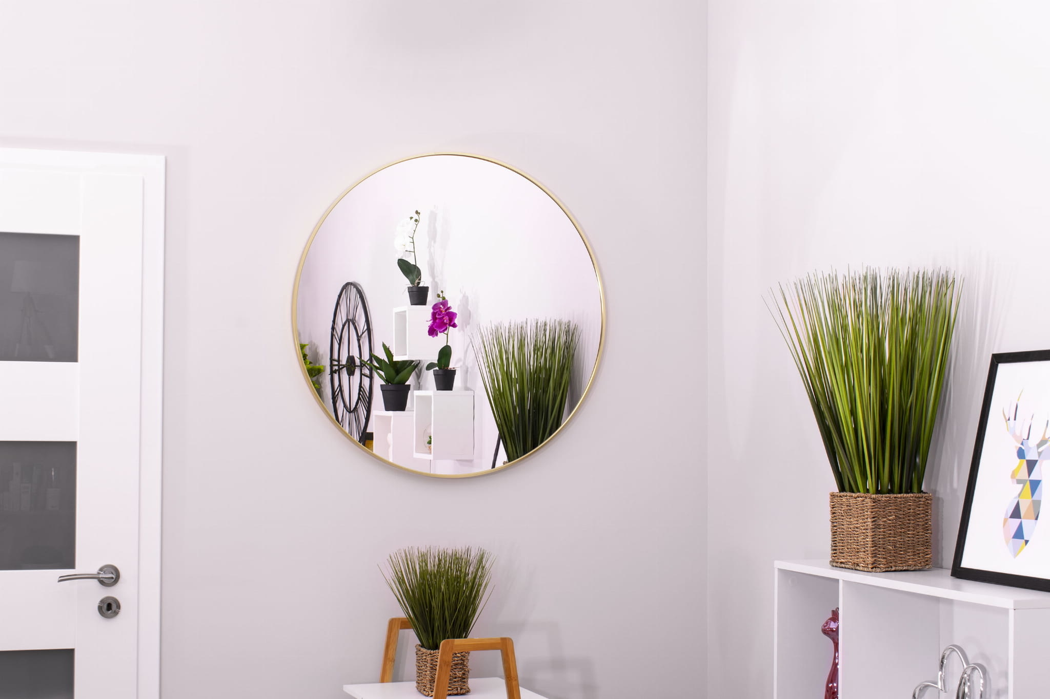 Ronde spiegel - badkamerspiegel - wandspiegel - ø 80 cm - goud