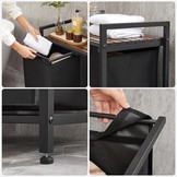 Wasmand - wassorteerder - 2 vakken - 73x33x72 cm - 92L - zwart