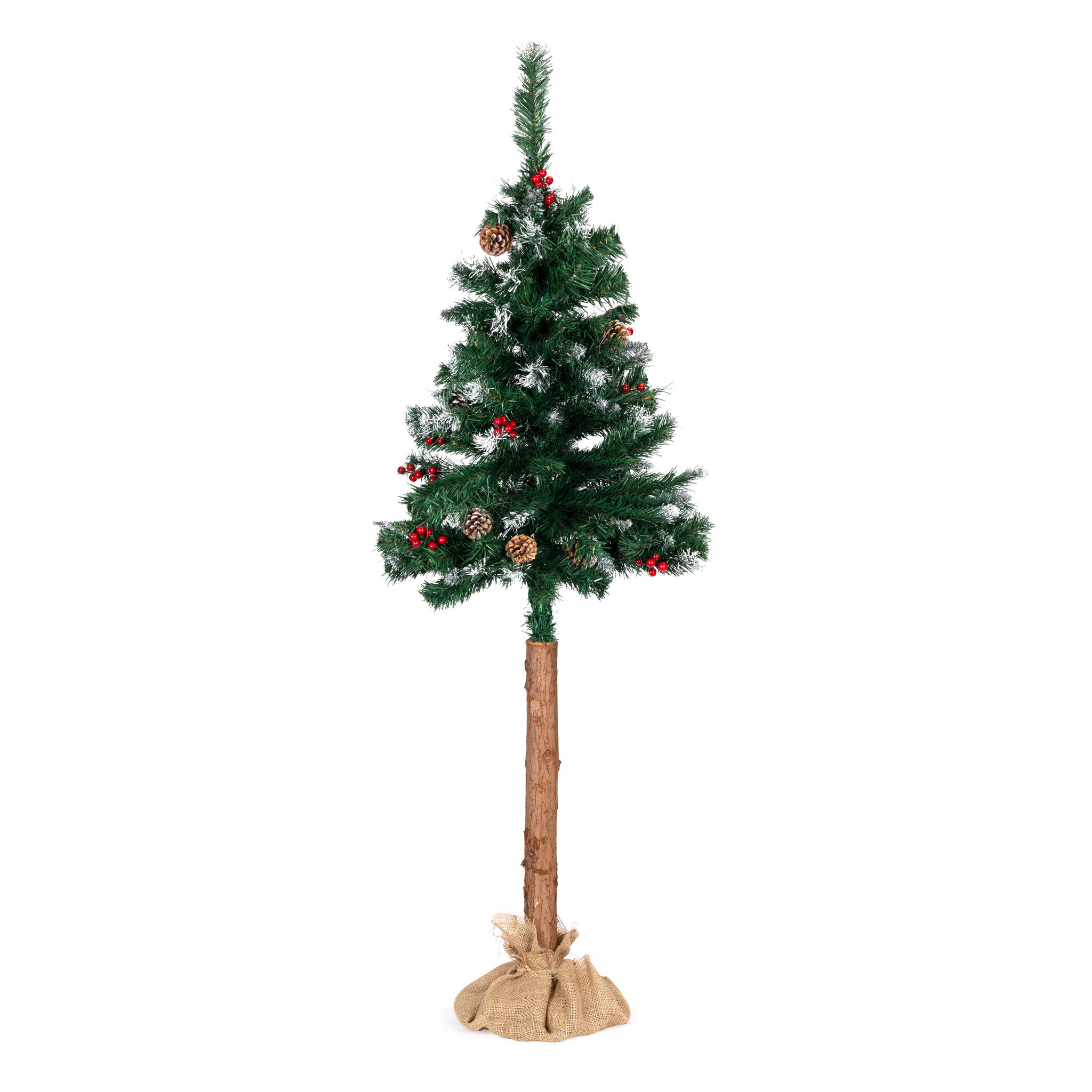 Kunstkerstboom 160 cm - spar met houten stam