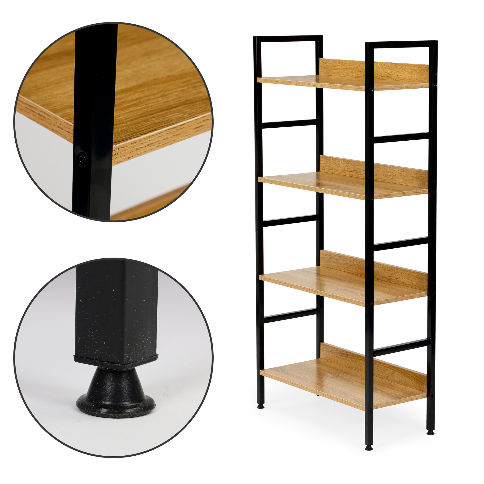 Schappenkast - open boekenkast - industriële kast - 125,5x60x28 cm