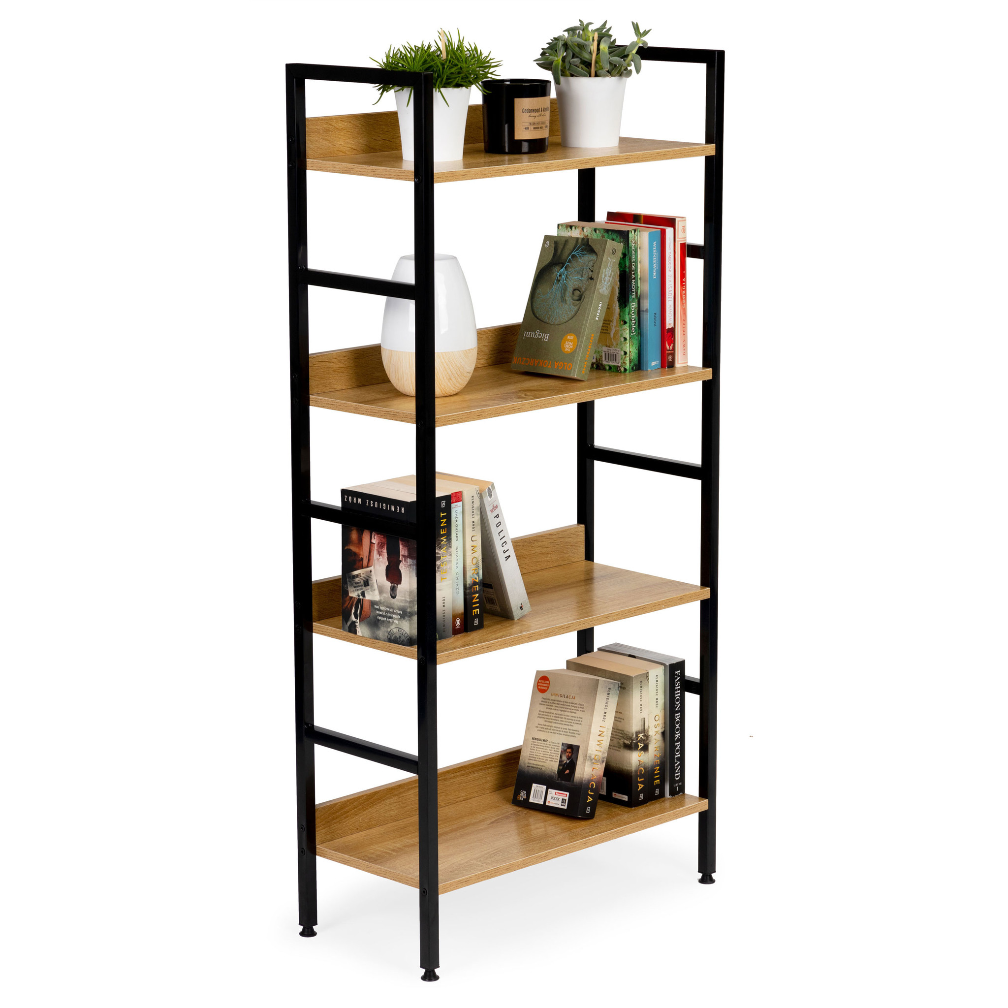 Schappenkast - open boekenkast - industriële kast - 125,5x60x28 cm