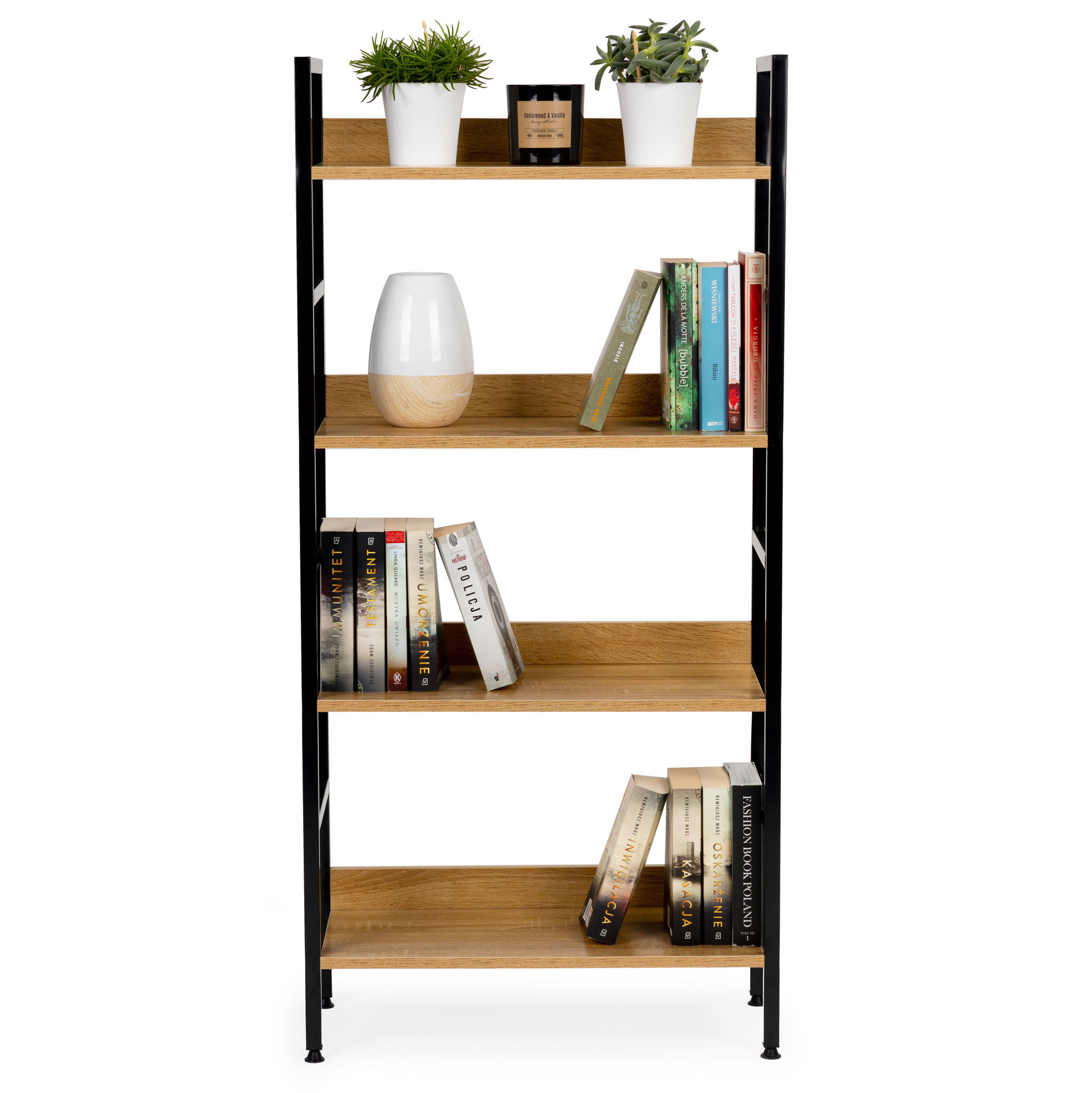 Schappenkast - open boekenkast - industriële kast - 125,5x60x28 cm