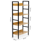 Schappenkast - open boekenkast - industriële kast - 125,5x60x28 cm