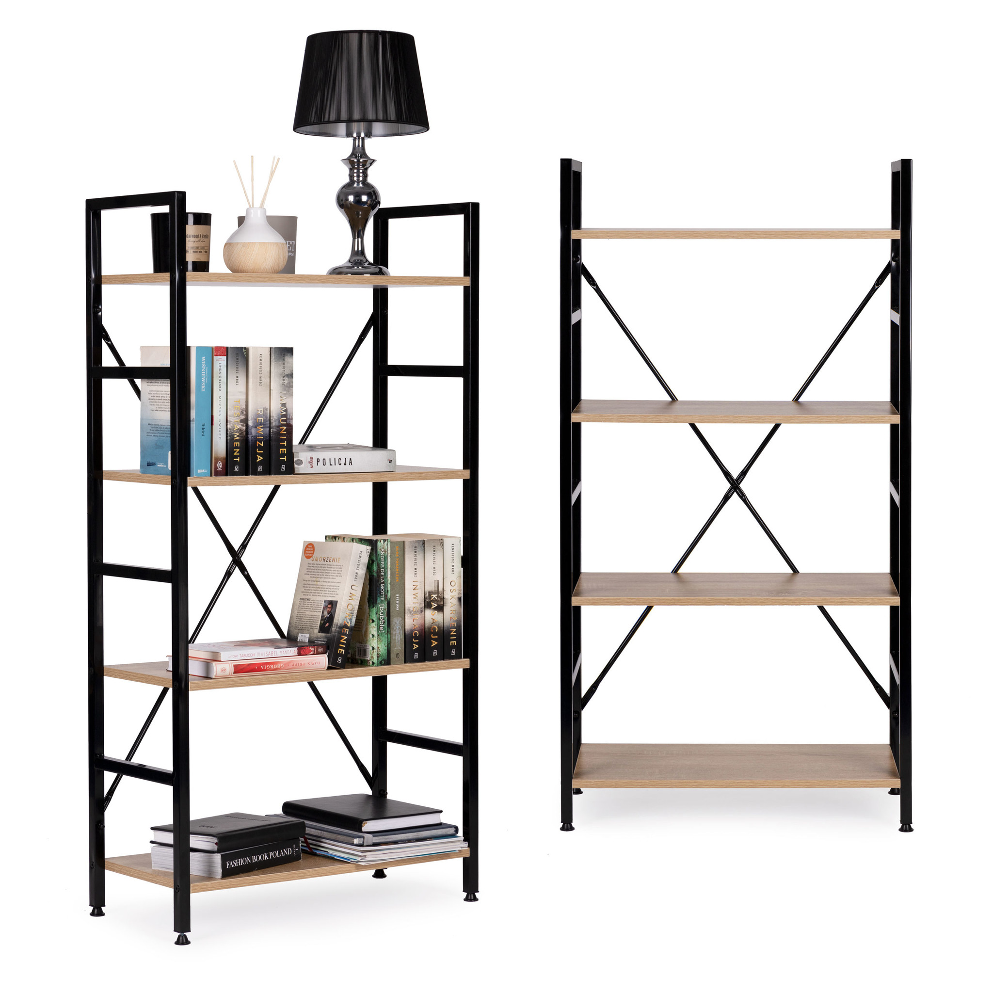 Schappenkast - open boekenkast - industriële kast - 118x60x28 cm