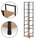 Schappenkast - open boekenkast - industriële kast - 144,5x29x23,5 cm