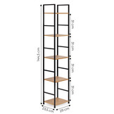 Schappenkast - open boekenkast - industriële kast - 144,5x29x23,5 cm