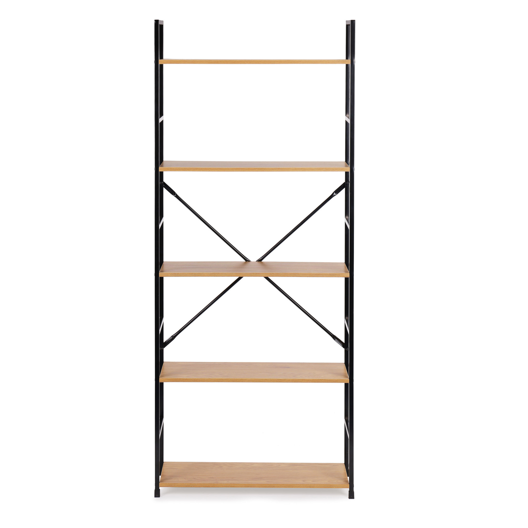 Schappenkast - open boekenkast - industriële kast - 5 planken