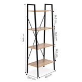 Schappenkast - open boekenkast - 118x60x28 cm - 4 planken