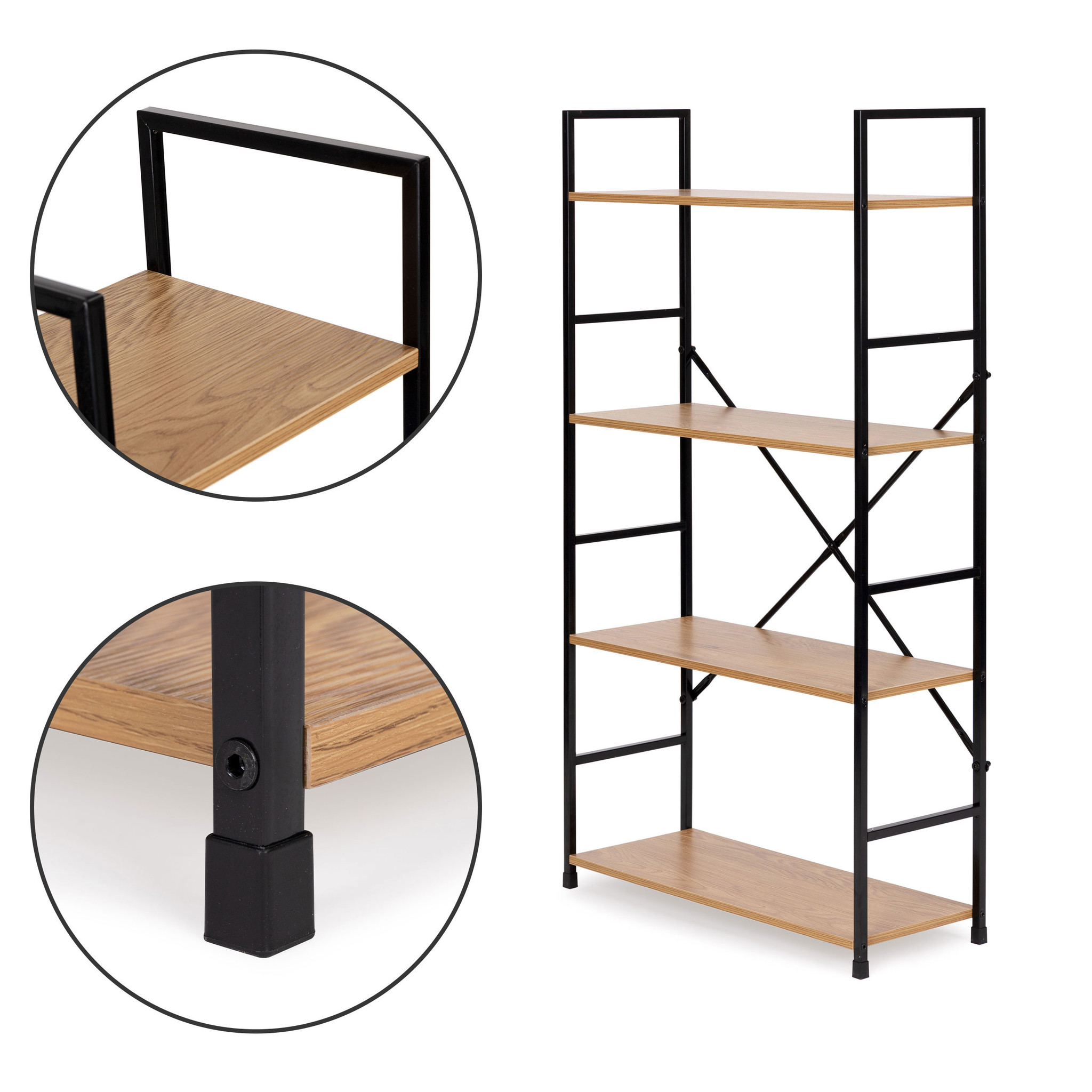 Schappenkast  - industriële kast - 118x60x28 cm - 4 planken