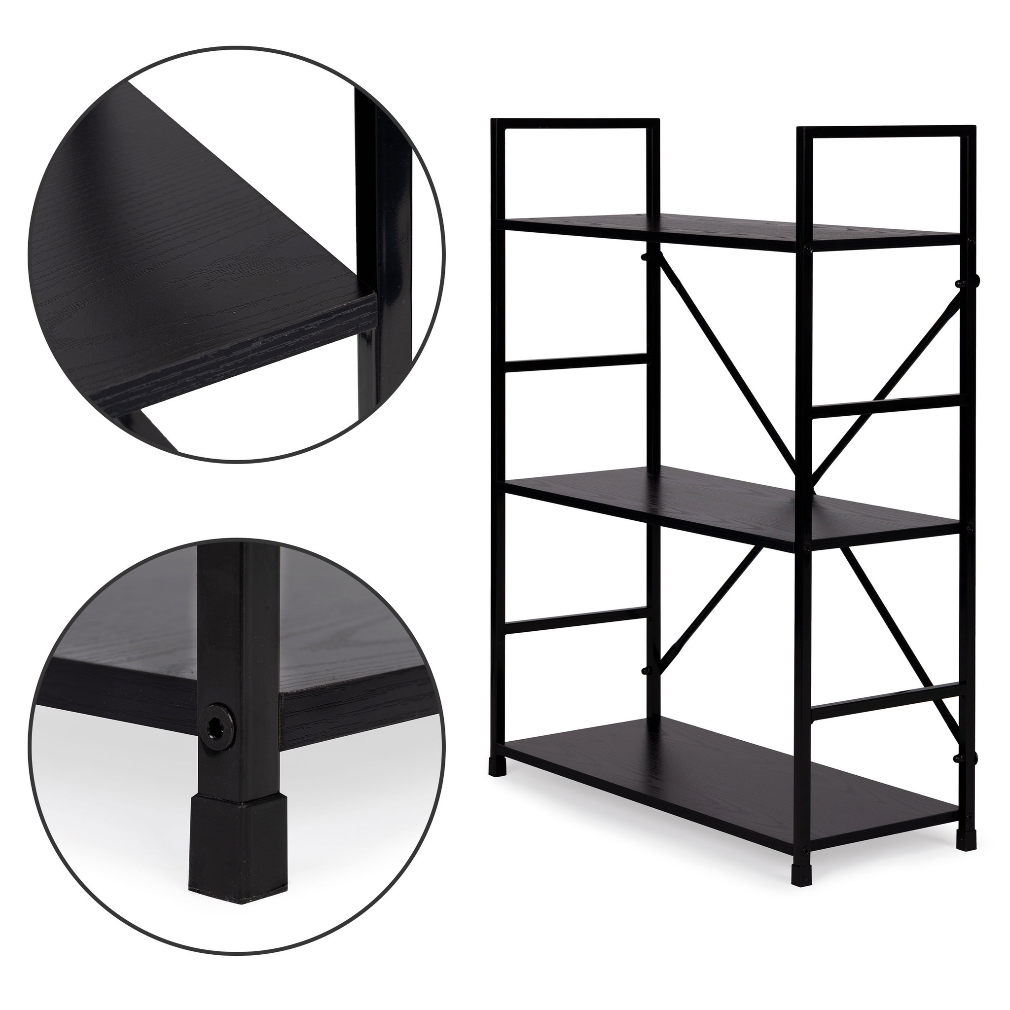 Schappenkast - industriële kast - 80x59,5x23,5 cm - 3 planken