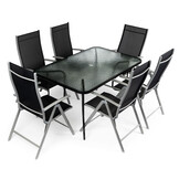 Tuintafel - eettafel - glazen tuinset - 6 personen