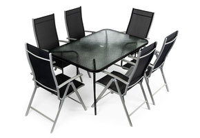 Tuintafel - eettafel - glazen tuinset - 6 personen