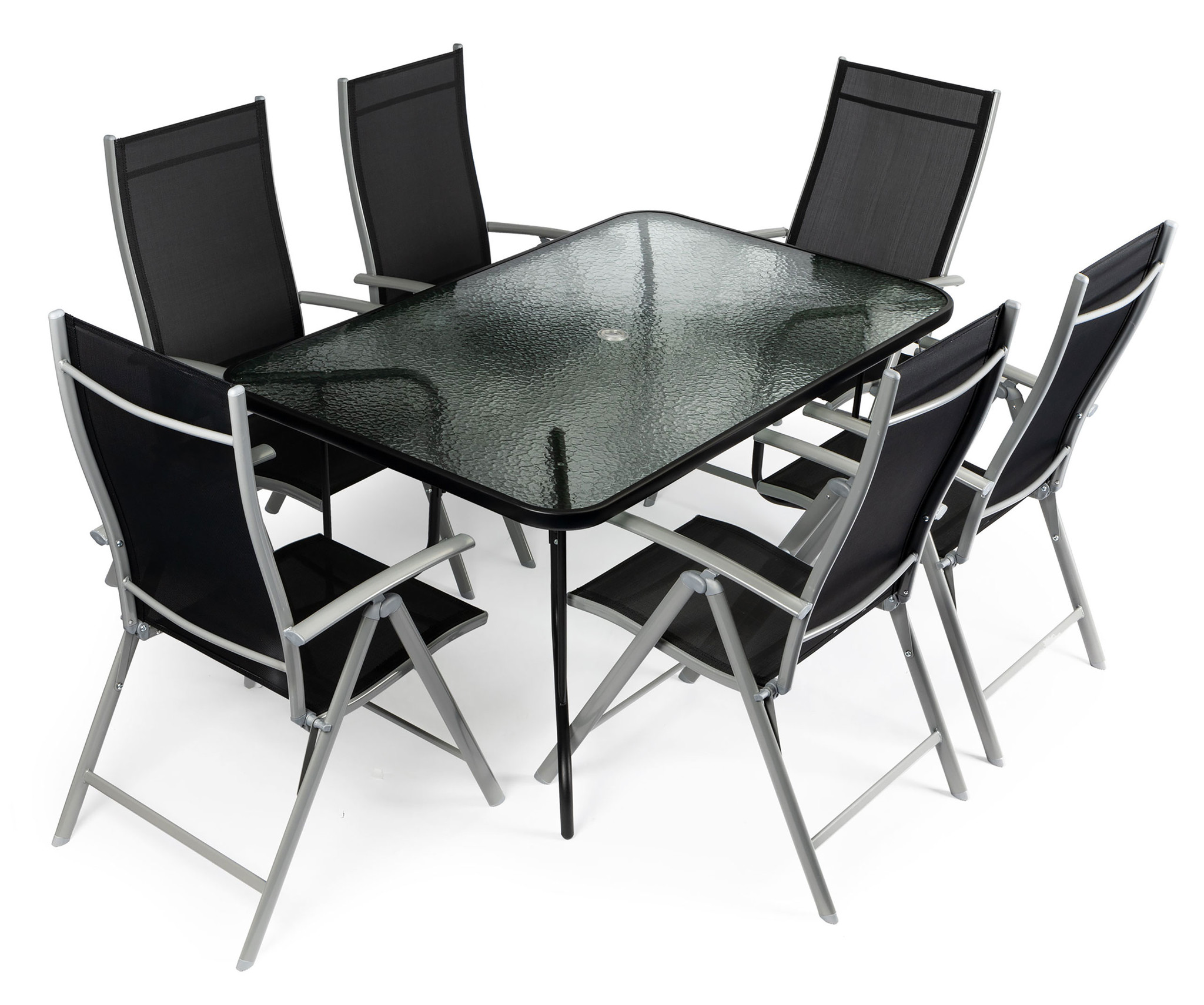 Tuintafel - eettafel - glazen tuinset - 6 personen