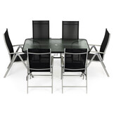 Tuintafel - eettafel - glazen tuinset - 6 personen