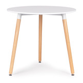 Ronde tafel - koffie tafel - scandinavische stijl - 80 cm wit blad
