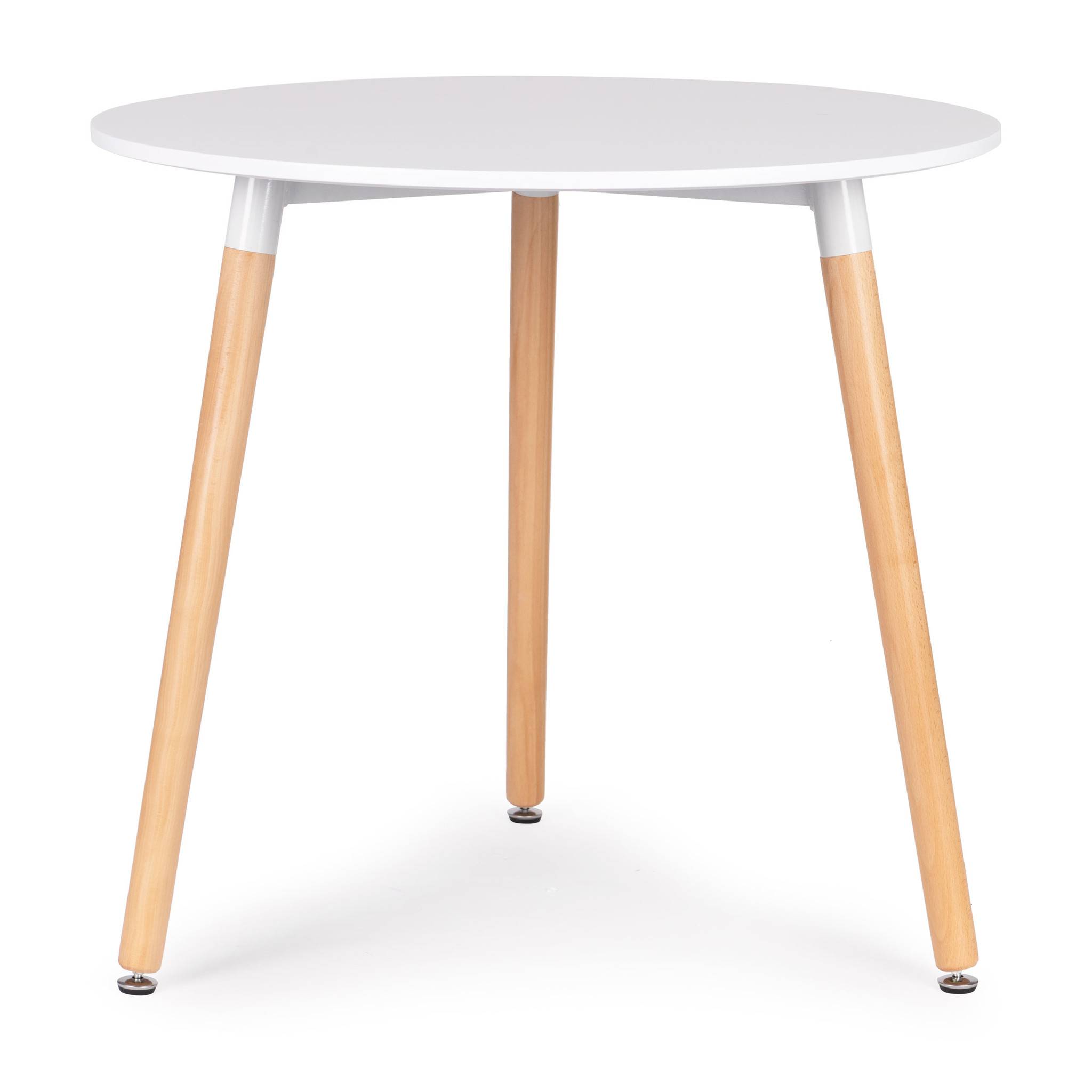Ronde tafel - koffie tafel - scandinavische stijl - 80 cm wit blad