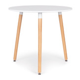 Ronde tafel - koffie tafel - scandinavische stijl - 80 cm wit blad